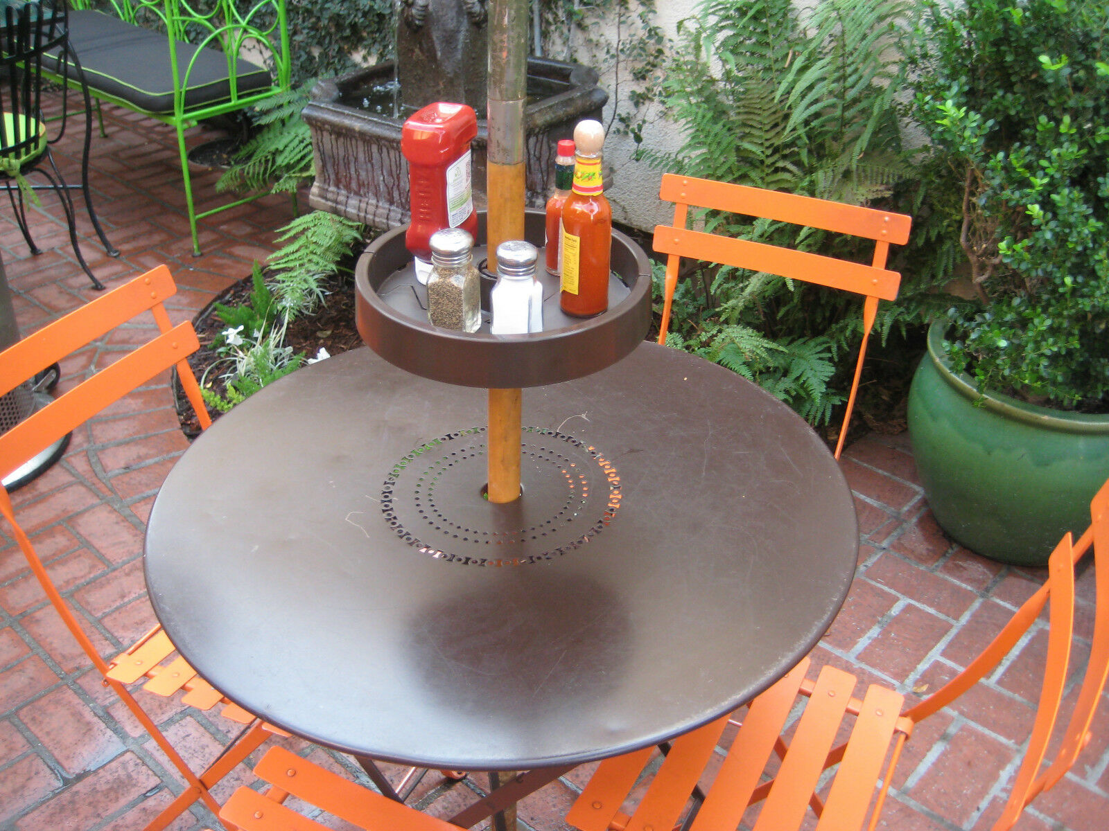 Detachable Pole Shelf Beach Umbrella Patio Furniture Table Seasonal Tray